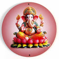 MDF Ganesha Round Printed Cutout | Wall Hanging / Festive Decor | Laser Cut
