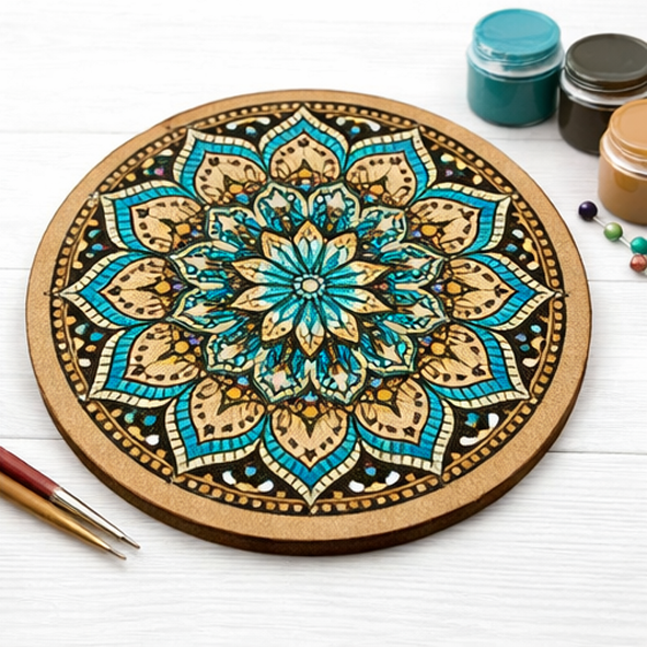 MDF Round Base for Mandala Art | 3mm Thick Wooden Circle | Multiple Sizes