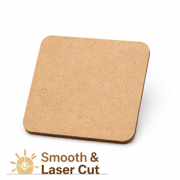 MDF Square Coaster Base | 3mm Thick Wooden Blanks for Resin Art & DIY | 4x4 Inch